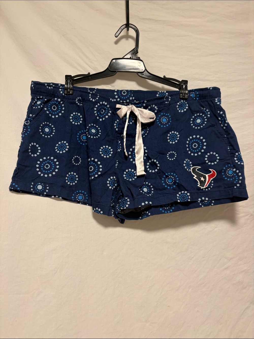 NWOT NFL Team Navy Women's Houston Texans Lounge Shorts with Drawstring - XL